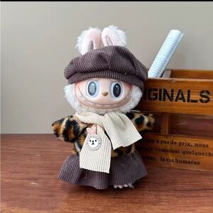 Leopard Print Plush  with Brown Accents! Labubu clothes!! Only!!! No doll